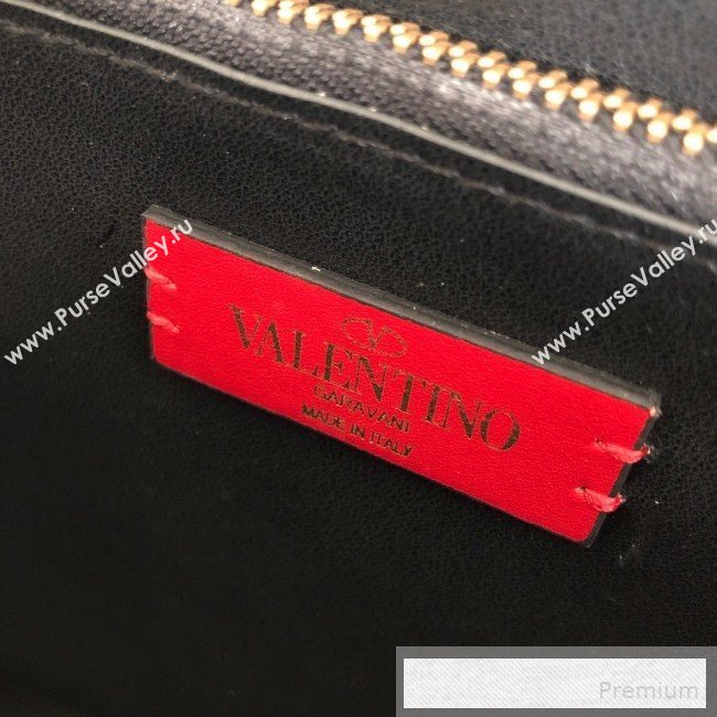 Valentino Medium VRing Grainy Calfskin Chain Shoulder Bag Burgundy 2019 (JJ3-9053055)