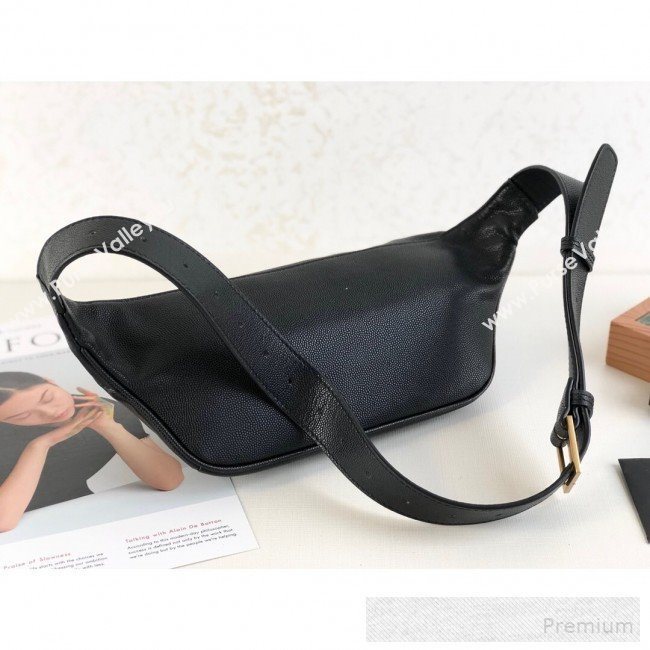 Saint Laurent Classic Monogram Belt Bag in Grain Leather 589959 Black/Gold 2019 (KTS-9053128)
