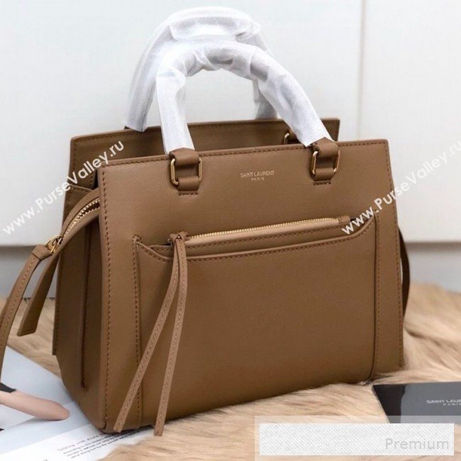 Saint Laurent East Side Small Tote Bag in Smooth Leather 554116 Sand Brown 2019 (KTS-9053129)