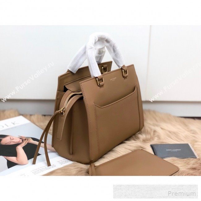 Saint Laurent East Side Small Tote Bag in Smooth Leather 554116 Sand Brown 2019 (KTS-9053129)
