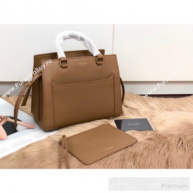 Saint Laurent East Side Small Tote Bag in Smooth Leather 554116 Sand Brown 2019 (KTS-9053129)