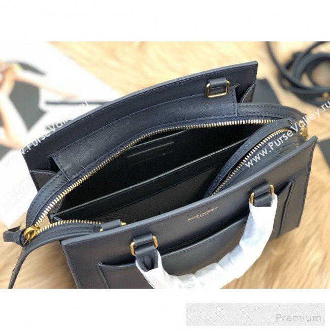 Saint Laurent East Side Small Tote Bag in Smooth Leather 554116 Dark Blue 2019 (KTS-9053130)
