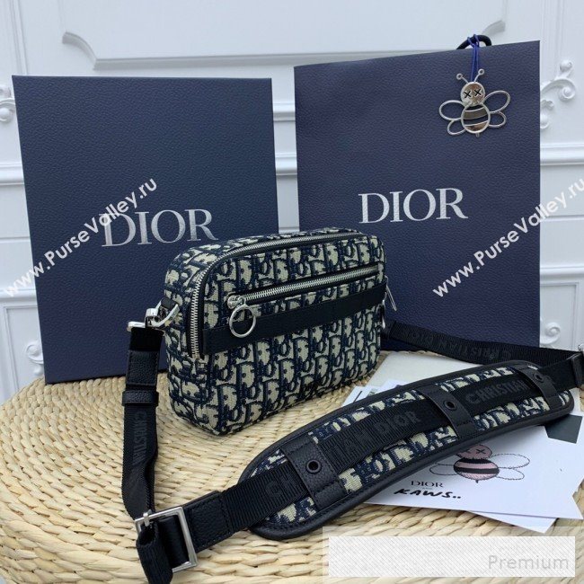 Dior Homme Oblique Jacquard Canvas Zippy Camera Crossbody Bag 2019 (WEIP-9053135)