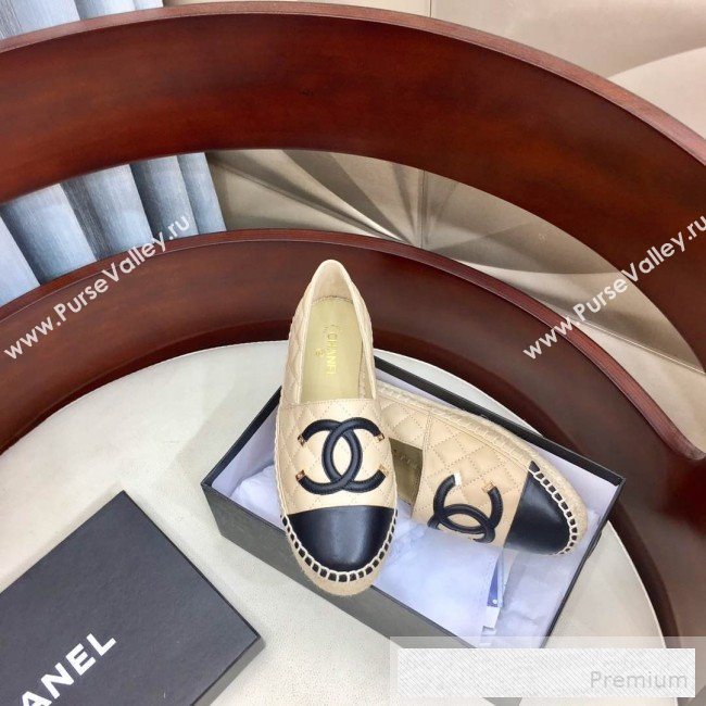 Chanel Quilted Leather CC Classic Espadrilles Beige 2019 (1050-9053175)