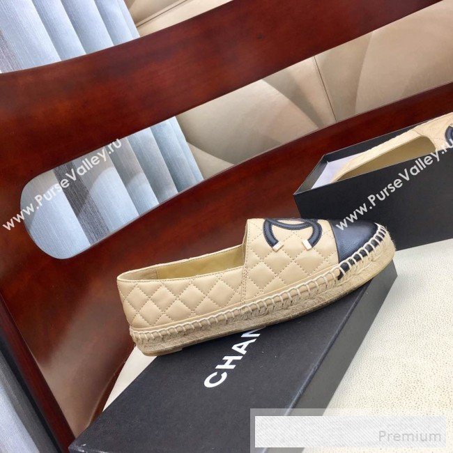 Chanel Quilted Leather CC Classic Espadrilles Beige 2019 (1050-9053175)