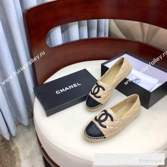 Chanel Quilted Leather CC Classic Espadrilles Beige 2019 (1050-9053175)