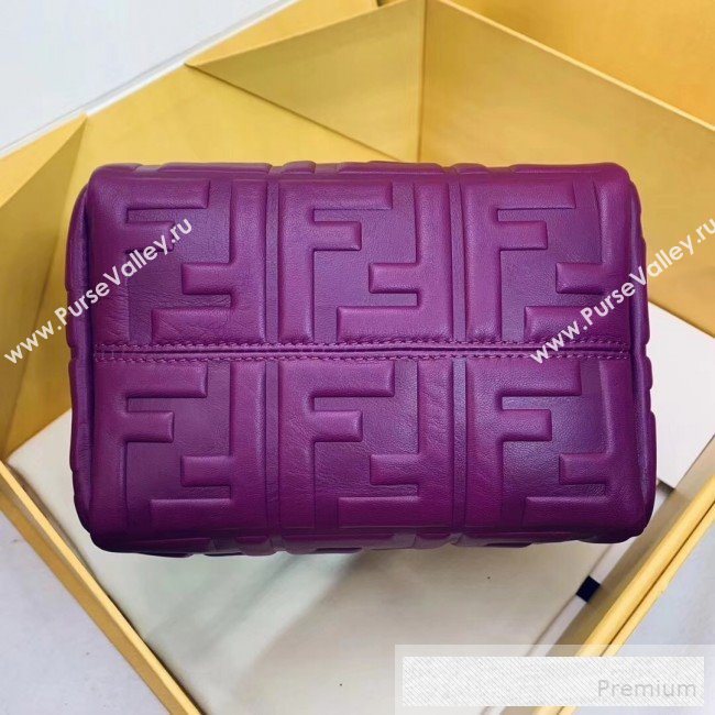 Fendi Lambskin FF Square-shaped Mini Boston Top Handle Bag Purple 2019 (AFEI-9053015)