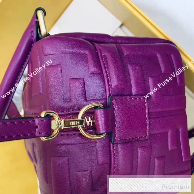 Fendi Lambskin FF Square-shaped Mini Boston Top Handle Bag Purple 2019 (AFEI-9053015)