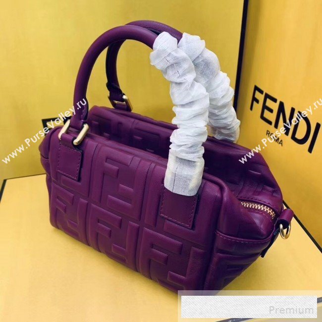 Fendi Lambskin FF Square-shaped Mini Boston Top Handle Bag Purple 2019 (AFEI-9053015)