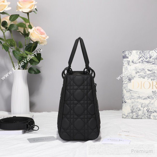 Dior Lady Dior Flap Bag in Ultra-Matte Cannage Calfskin Black 2019 (BFS-9053027)
