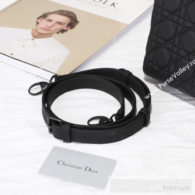 Dior Lady Dior Flap Bag in Ultra-Matte Cannage Calfskin Black 2019 (BFS-9053027)