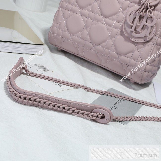 Dior Mini Lady Dior Flap Bag in Ultra-Matte Cannage Calfskin Pink 2019 (BFS-9053028)