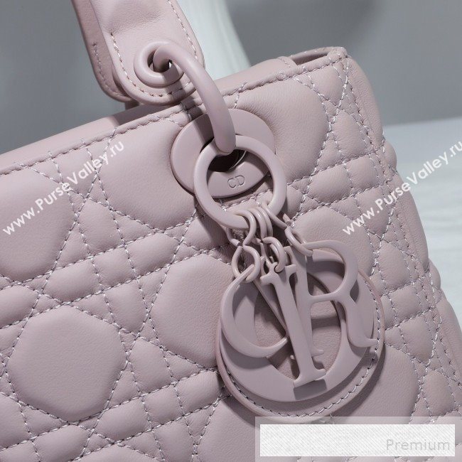 Dior Mini Lady Dior Flap Bag in Ultra-Matte Cannage Calfskin Pink 2019 (BFS-9053028)