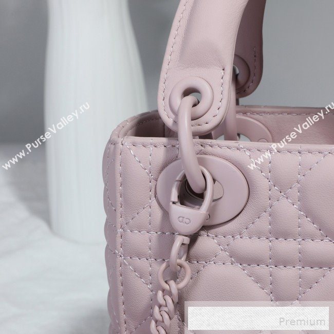 Dior Mini Lady Dior Flap Bag in Ultra-Matte Cannage Calfskin Pink 2019 (BFS-9053028)