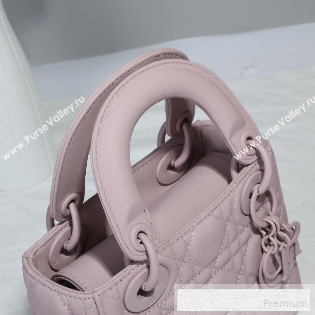 Dior Mini Lady Dior Flap Bag in Ultra-Matte Cannage Calfskin Pink 2019 (BFS-9053028)