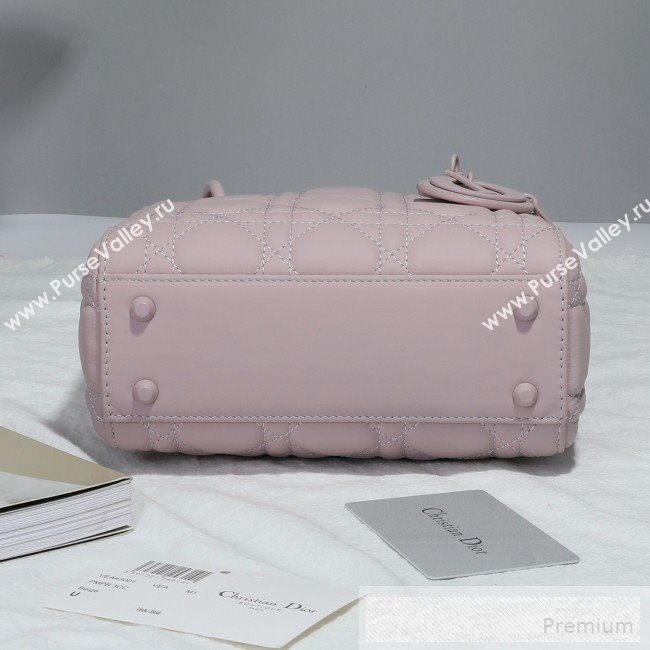 Dior Mini Lady Dior Flap Bag in Ultra-Matte Cannage Calfskin Pink 2019 (BFS-9053028)