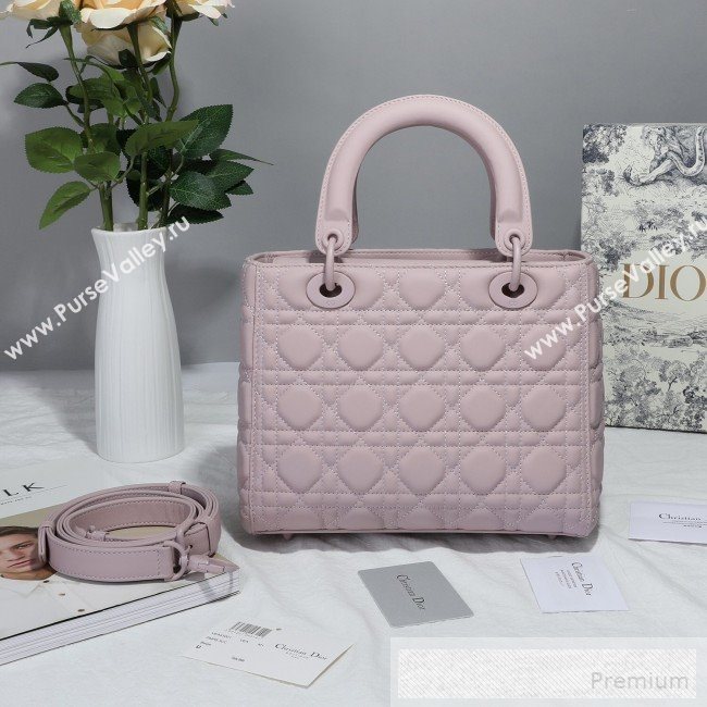 Dior Lady Dior Flap Bag in Ultra-Matte Cannage Calfskin Pink 2019 (BFS-9053029)