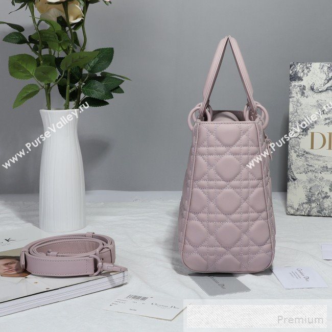 Dior Lady Dior Flap Bag in Ultra-Matte Cannage Calfskin Pink 2019 (BFS-9053029)