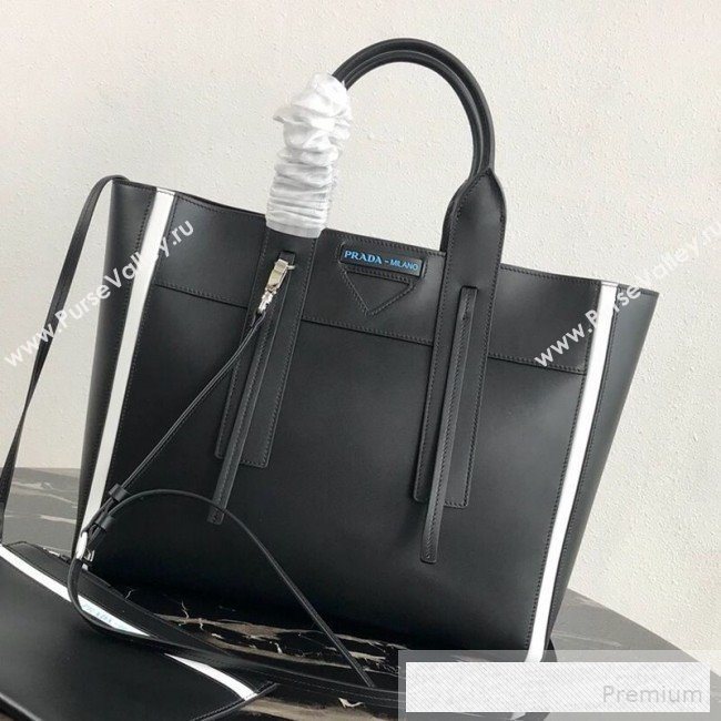 Prada Ouverture Large Leather Tote Bag 1BG235 Black 2019 (PYZ-9053031)