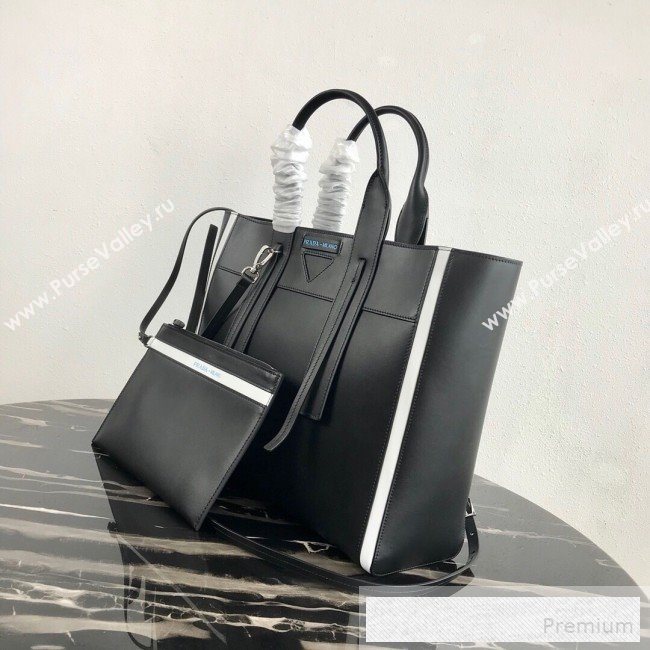 Prada Ouverture Large Leather Tote Bag 1BG235 Black 2019 (PYZ-9053031)