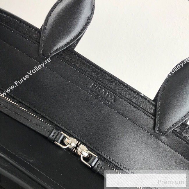 Prada Ouverture Large Leather Tote Bag 1BG235 Black 2019 (PYZ-9053031)