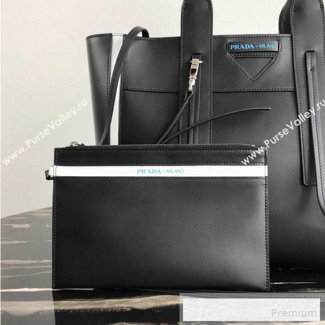 Prada Ouverture Large Leather Tote Bag 1BG235 Black 2019 (PYZ-9053031)