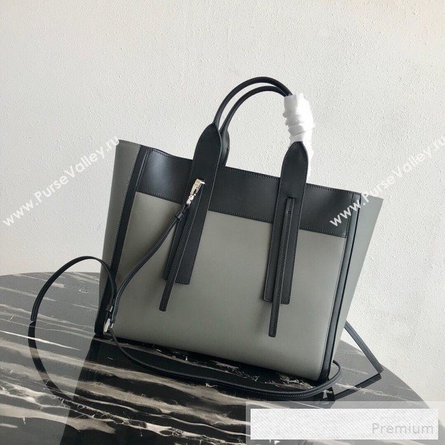 Prada Ouverture Large Leather Tote Bag 1BG235 Grey 2019 (PYZ-9053030)