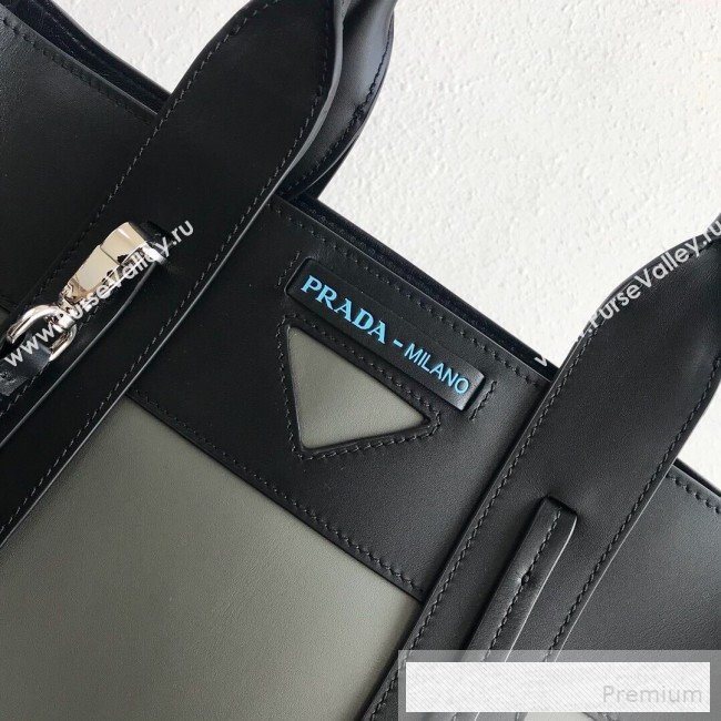 Prada Ouverture Large Leather Tote Bag 1BG235 Grey 2019 (PYZ-9053030)