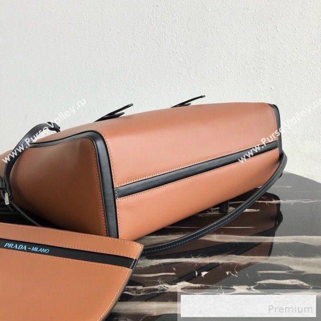 Prada Ouverture Large Leather Tote Bag 1BG235 Brown 2019 (PYZ-9053032)