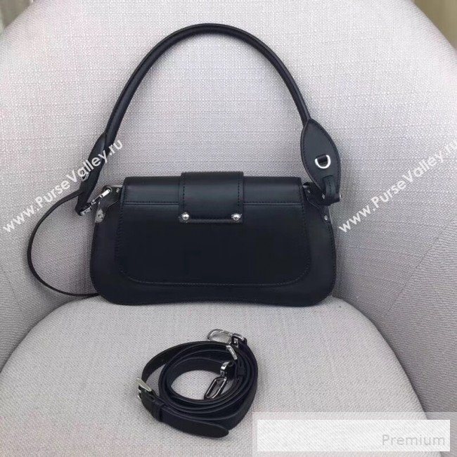 Prada Sidonie Leather Shoulder Saddle Bag 1BD168 Black 2019 (PYZ-9053035)