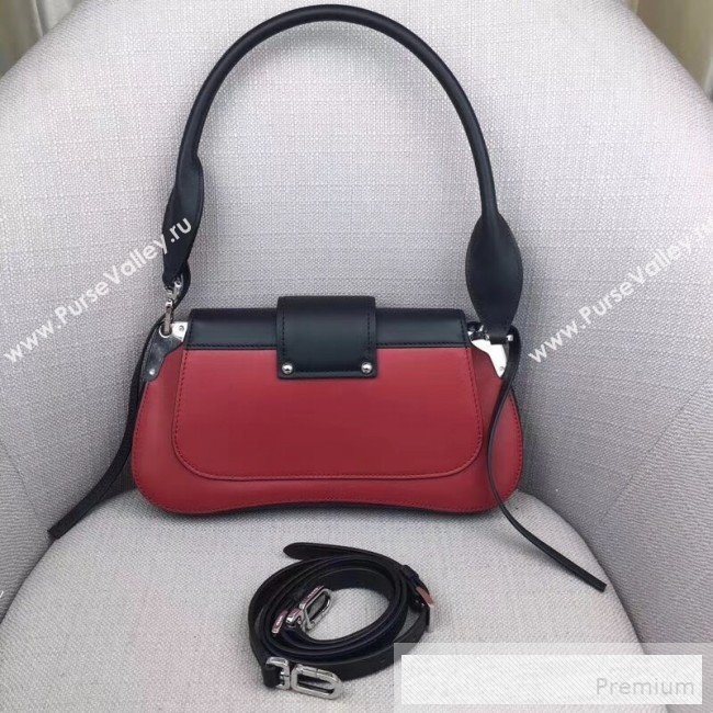 Prada Sidonie Leather Shoulder Saddle Bag 1BD168 Red 2019 (PYZ-9053036)