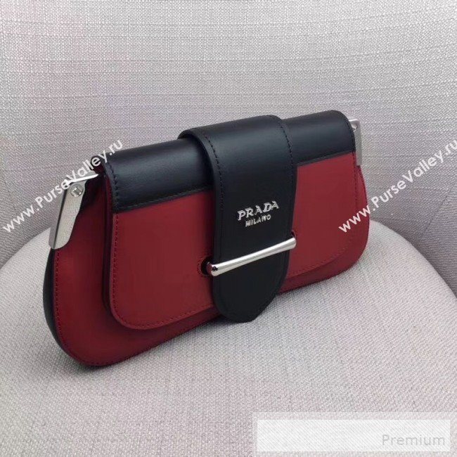 Prada Sidonie Leather Shoulder Saddle Bag 1BD168 Red 2019 (PYZ-9053036)