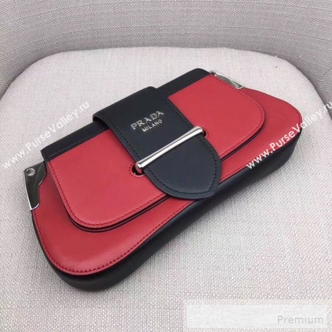 Prada Sidonie Leather Shoulder Saddle Bag 1BD168 Red 2019 (PYZ-9053036)