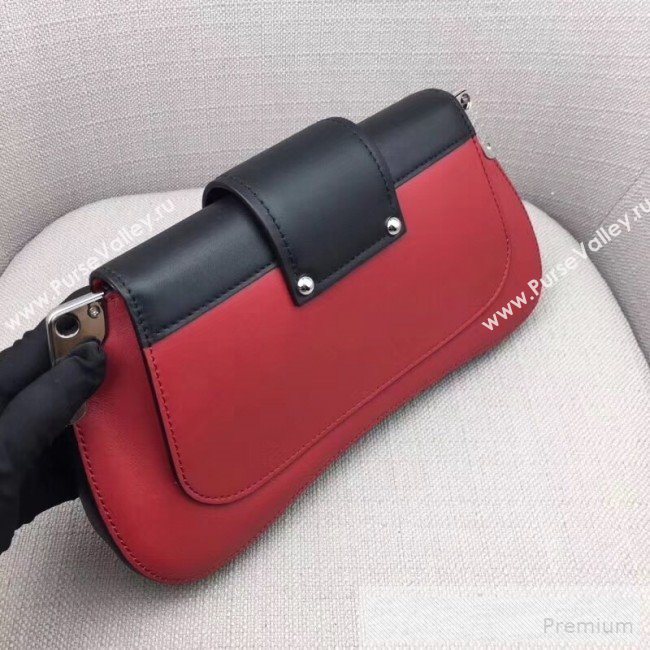 Prada Sidonie Leather Shoulder Saddle Bag 1BD168 Red 2019 (PYZ-9053036)