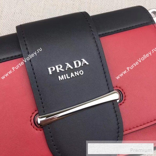 Prada Sidonie Leather Shoulder Saddle Bag 1BD168 Red 2019 (PYZ-9053036)