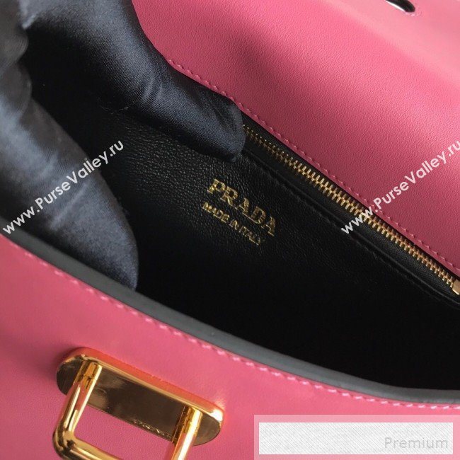 Prada Belle Leather Top Handle Bag 1BN004 Black/Pink/Red 2019 (PYZ-9053040)