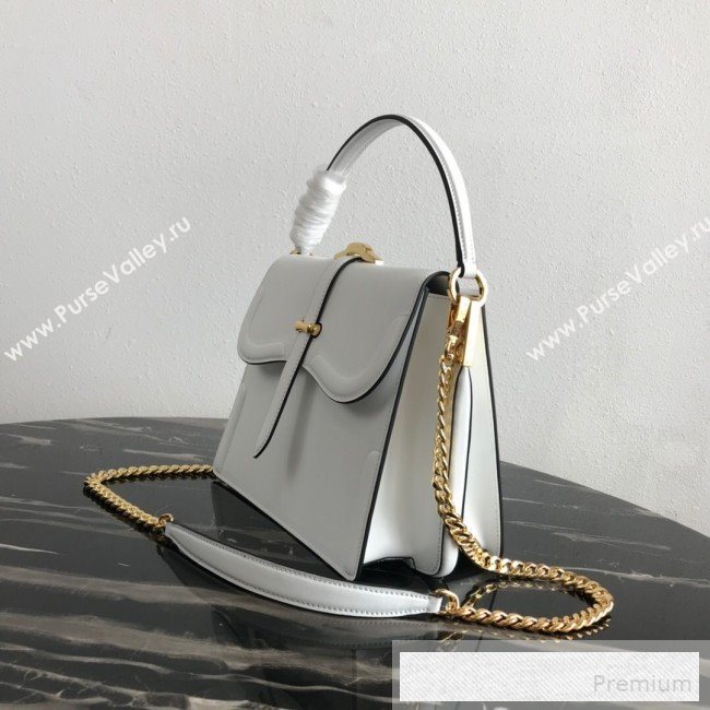 Prada Belle Leather Top Handle Bag 1BN004 White 2019 (PYZ-9053041)