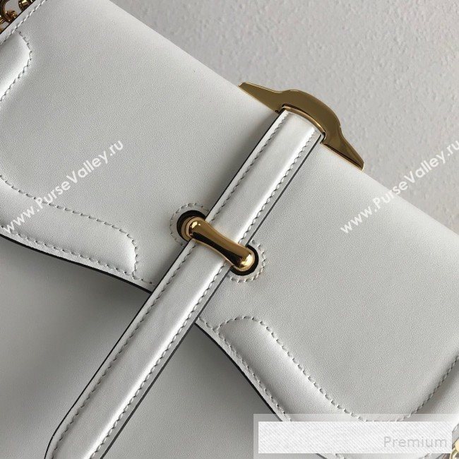 Prada Belle Leather Top Handle Bag 1BN004 White 2019 (PYZ-9053041)