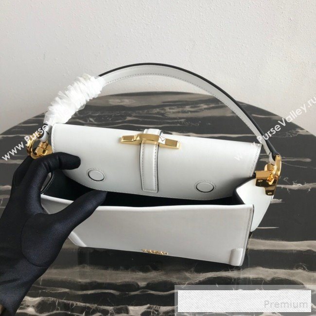 Prada Belle Leather Top Handle Bag 1BN004 White 2019 (PYZ-9053041)