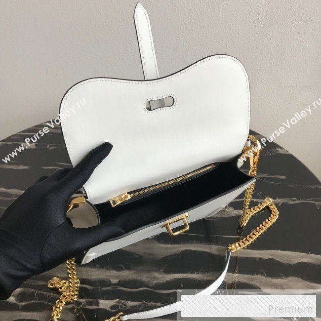 Prada Belle Leather Top Handle Bag 1BN004 White 2019 (PYZ-9053041)