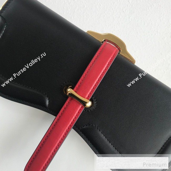 Prada Belle Leather Top Handle Bag 1BN004 White/Black/Red 2019 (PYZ-9053039)