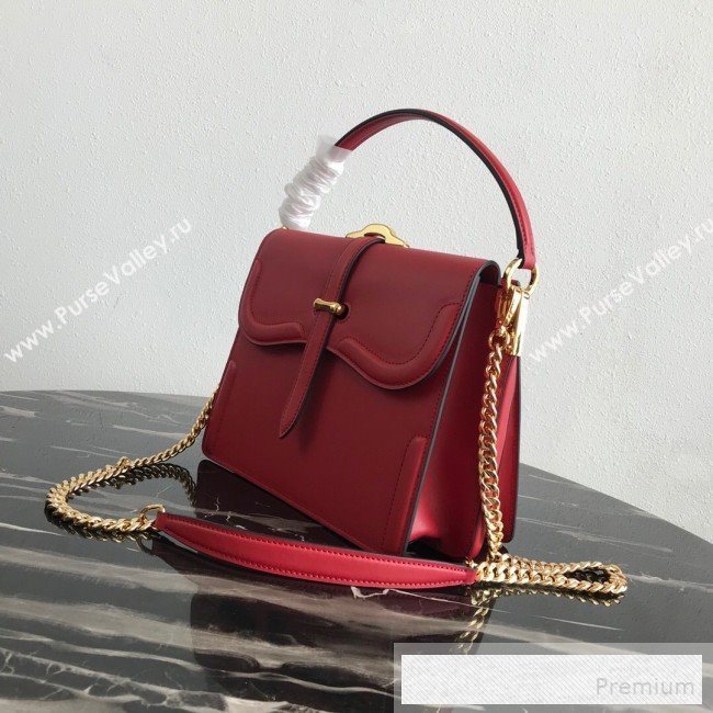 Prada Belle Leather Top Handle Bag 1BN004 Red 2019 (PYZ-9053038)