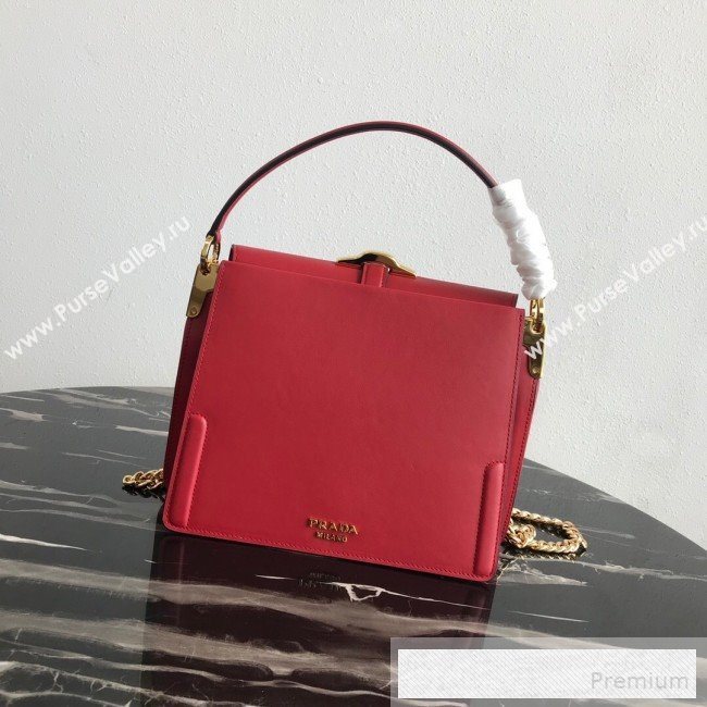 Prada Belle Leather Top Handle Bag 1BN004 Red 2019 (PYZ-9053038)