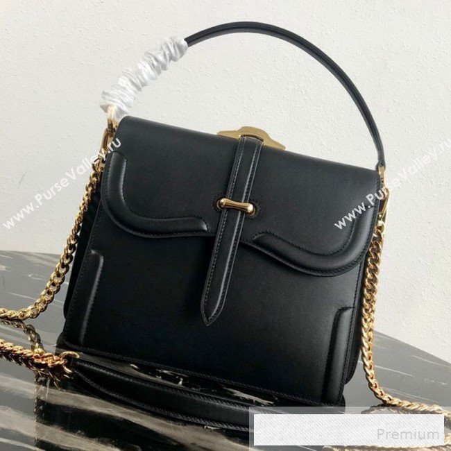 Prada Belle Leather Top Handle Bag 1BN004 Black 2019 (PYZ-9053042)