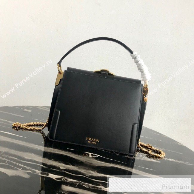 Prada Belle Leather Top Handle Bag 1BN004 Black 2019 (PYZ-9053042)