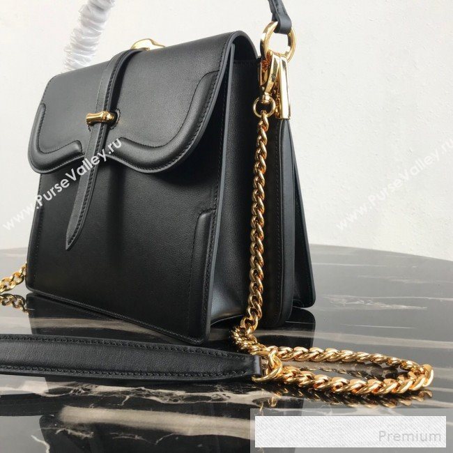 Prada Belle Leather Top Handle Bag 1BN004 Black 2019 (PYZ-9053042)