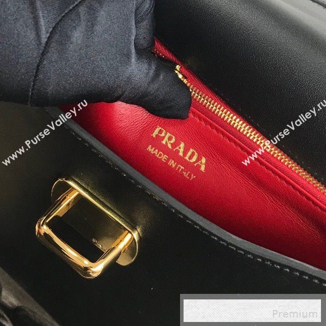 Prada Belle Leather Top Handle Bag 1BN004 Black 2019 (PYZ-9053042)