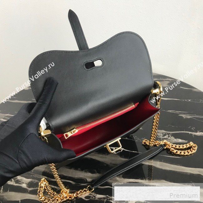 Prada Belle Leather Top Handle Bag 1BN004 Black 2019 (PYZ-9053042)