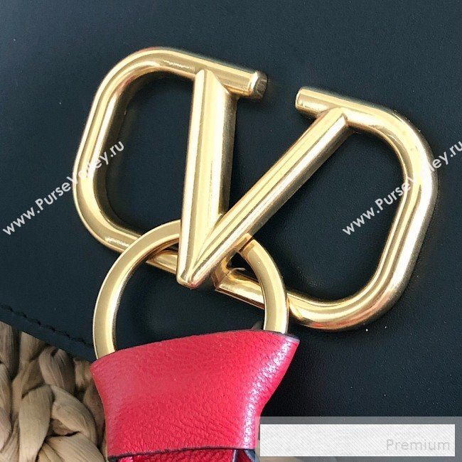 Valentino VRing Small Flap Crossbody Bag Black 2019 (JJ3-9053044)