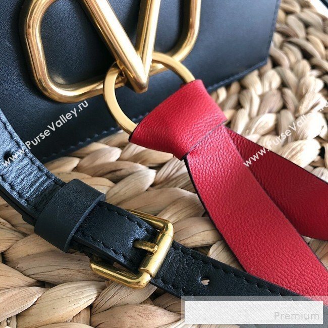 Valentino VRing Small Flap Crossbody Bag Black 2019 (JJ3-9053044)